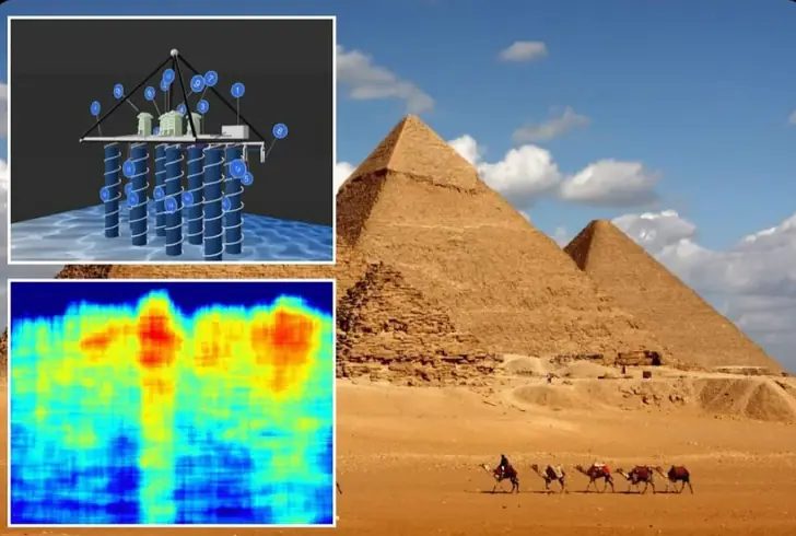 Underground network beneath Giza pyramids.